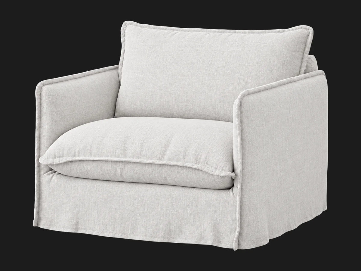 Neva Chair #Fabric & Color_Performance Linen Weave Pure White
