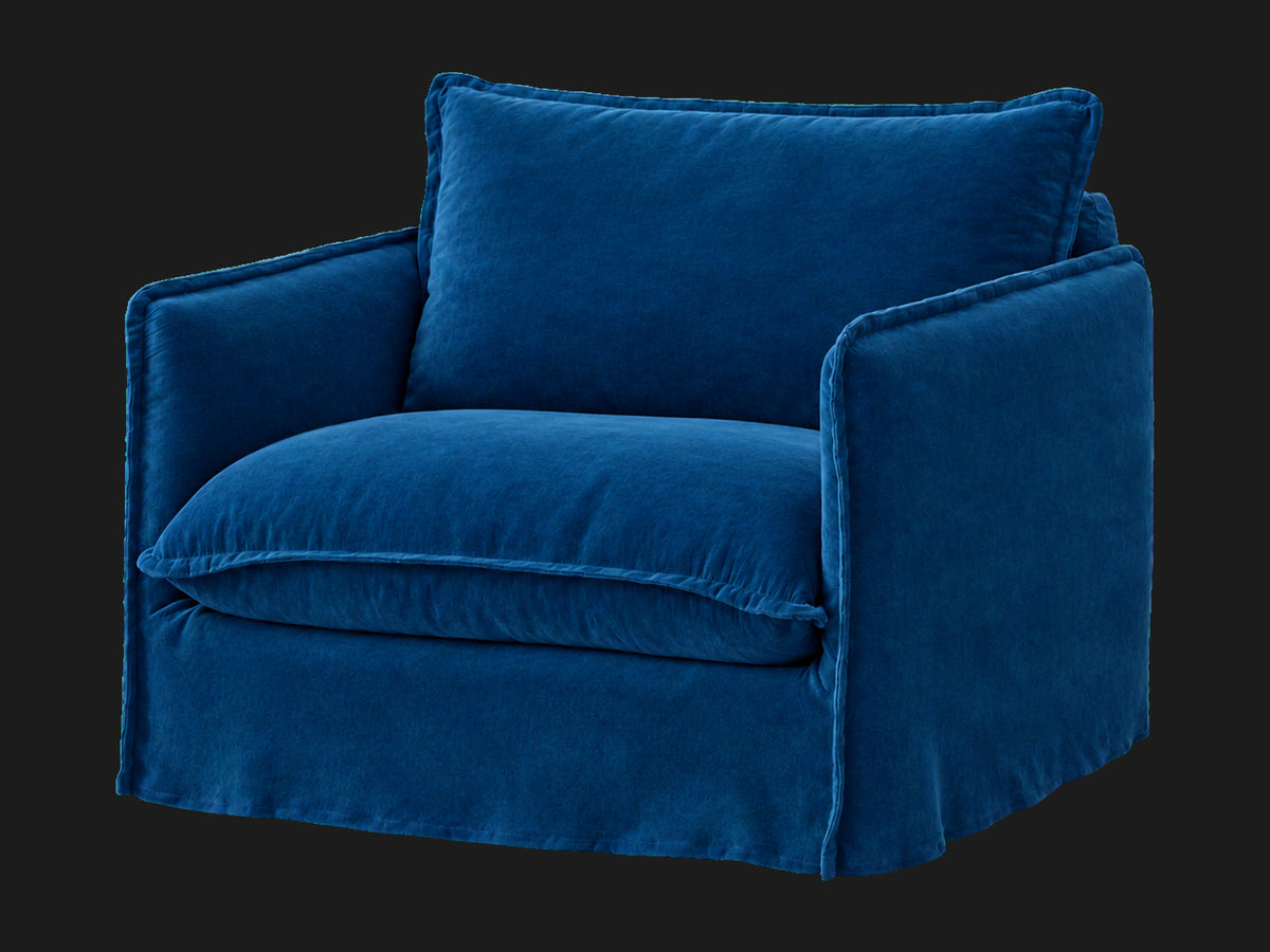 Neva Chair #Fabric & Color_Performance Velvet Sapphire