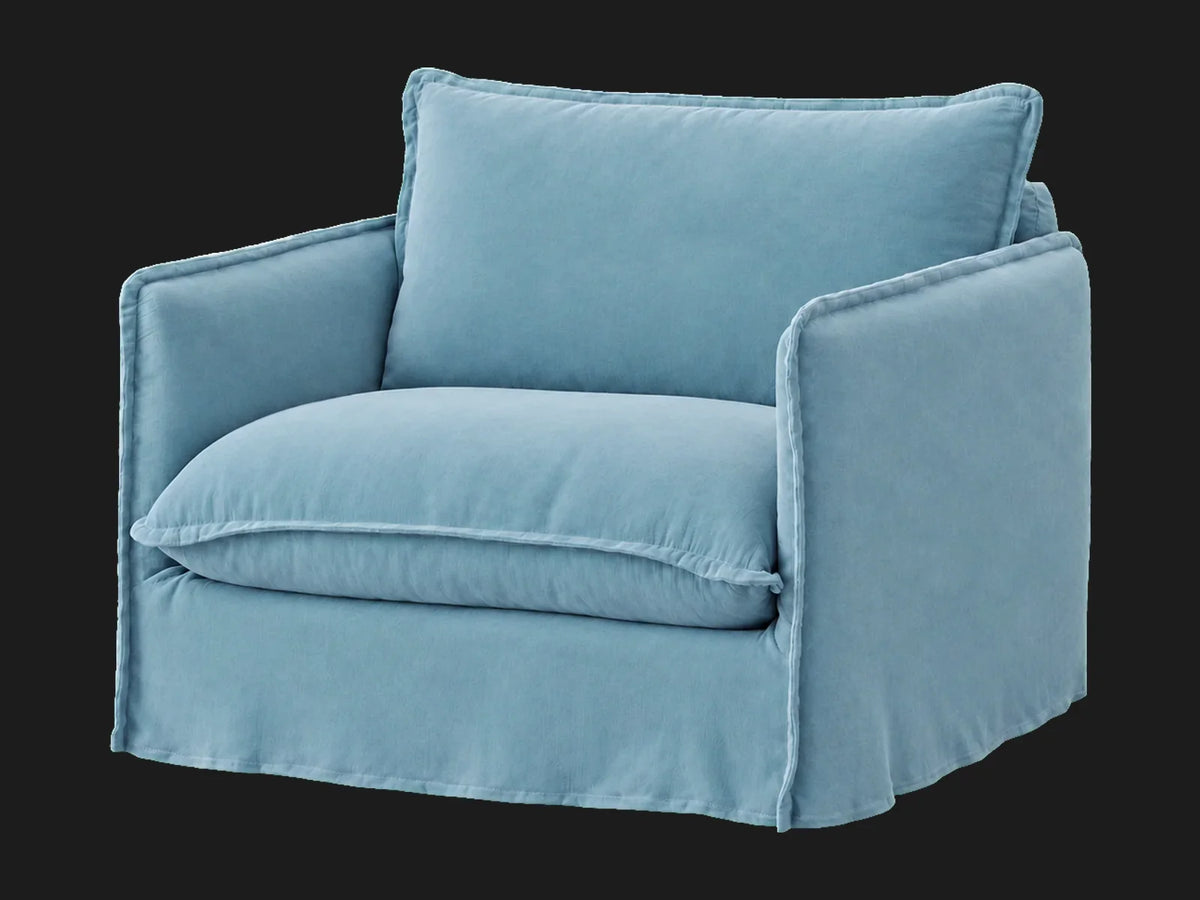 Neva Chair #Fabric & Color_Performance Velvet Sky