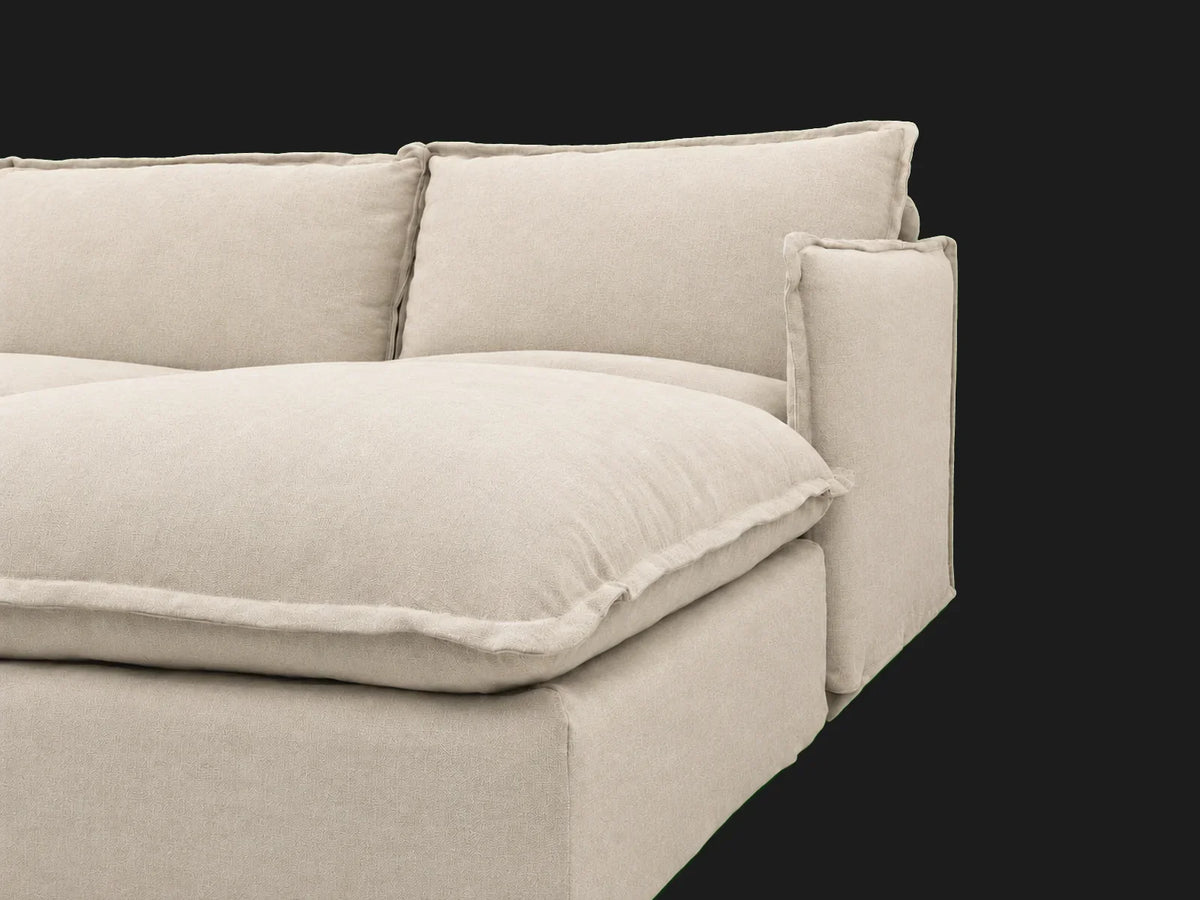 Neva 4-Piece Chaise Sectional — cushion and arm detail