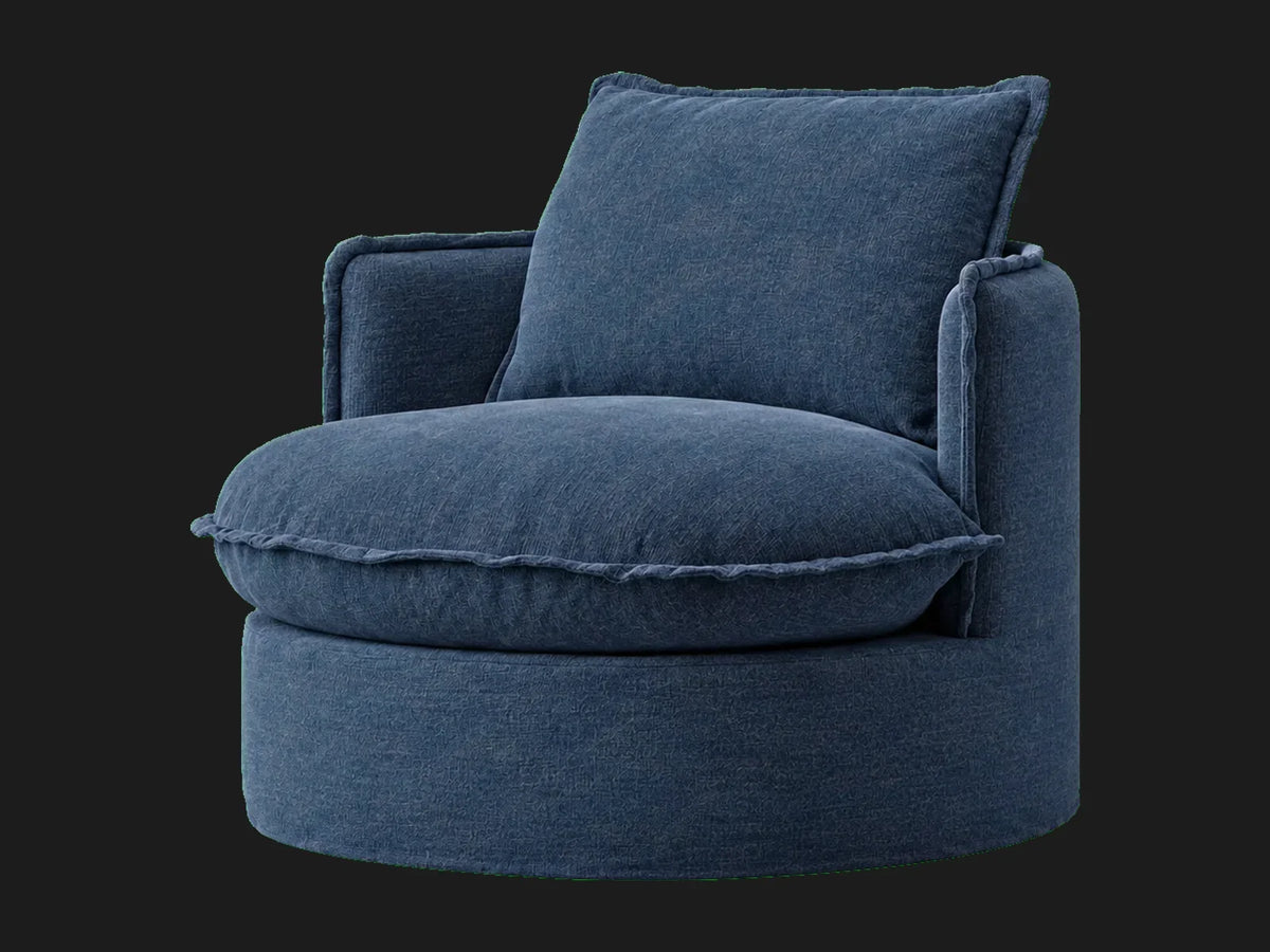 neva-round-swivel-chair #Fabric & Color_Italian Brushed Wool Harbor