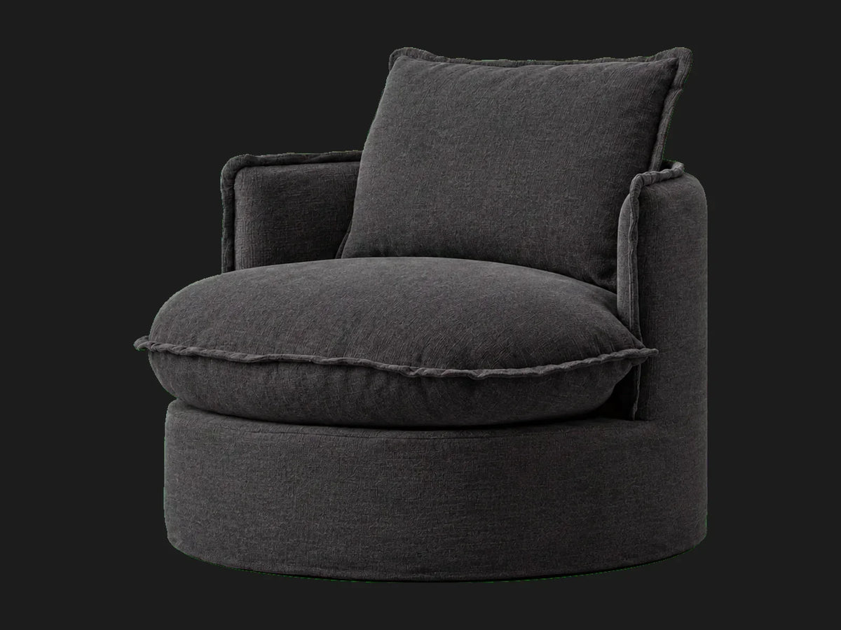 neva-round-swivel-chair #Fabric & Color_Italian Brushed Wool Pepper