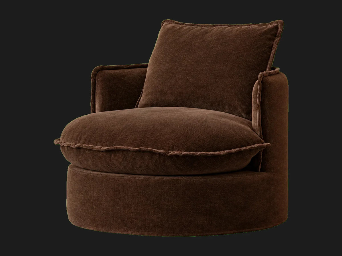 neva-round-swivel-chair #Fabric & Color_Mohair Chocolate