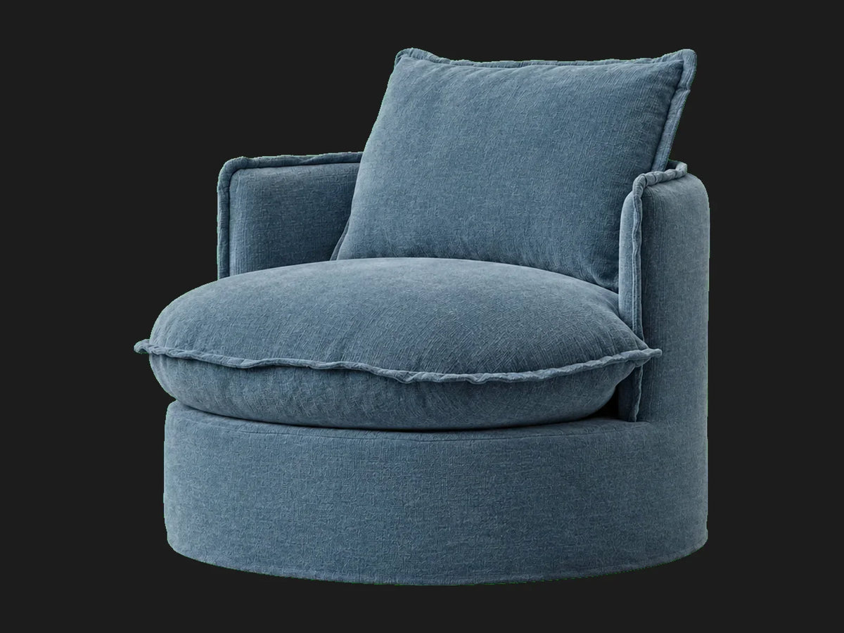 neva-round-swivel-chair #Fabric & Color_Mohair Slate Blue