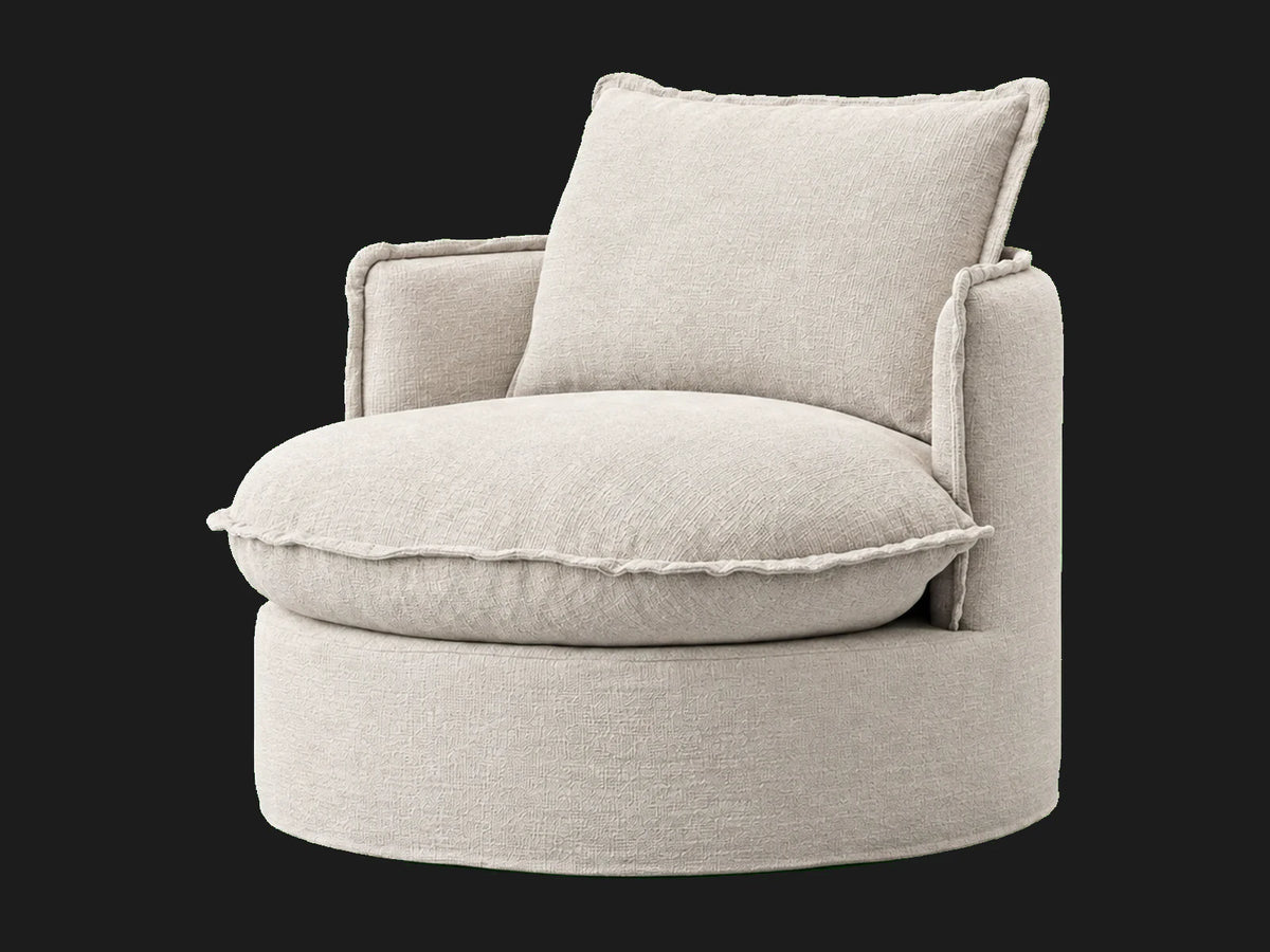 neva-round-swivel-chair #Fabric & Color_Performance Textural Weave Wisp