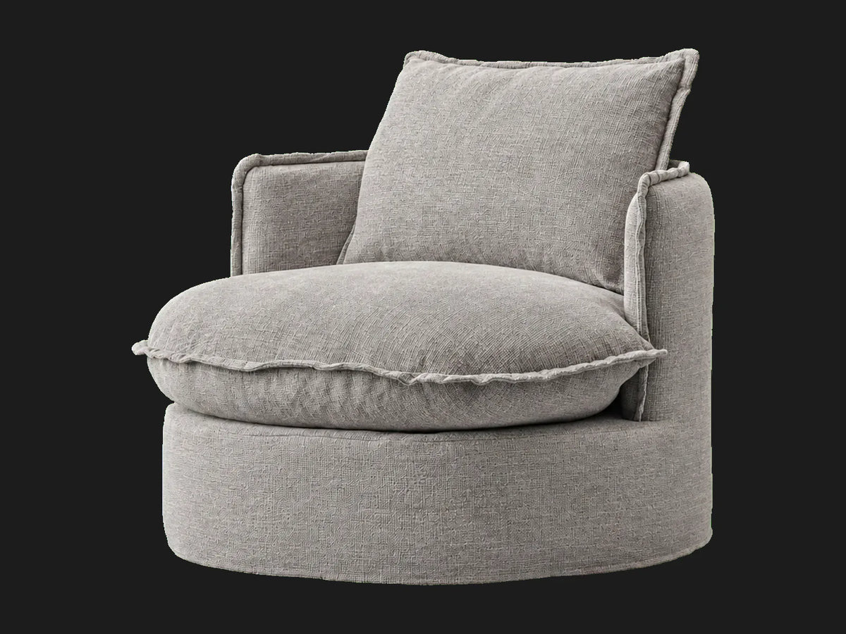 neva-round-swivel-chair #Fabric & Color_Performance Woven Chenille Steel