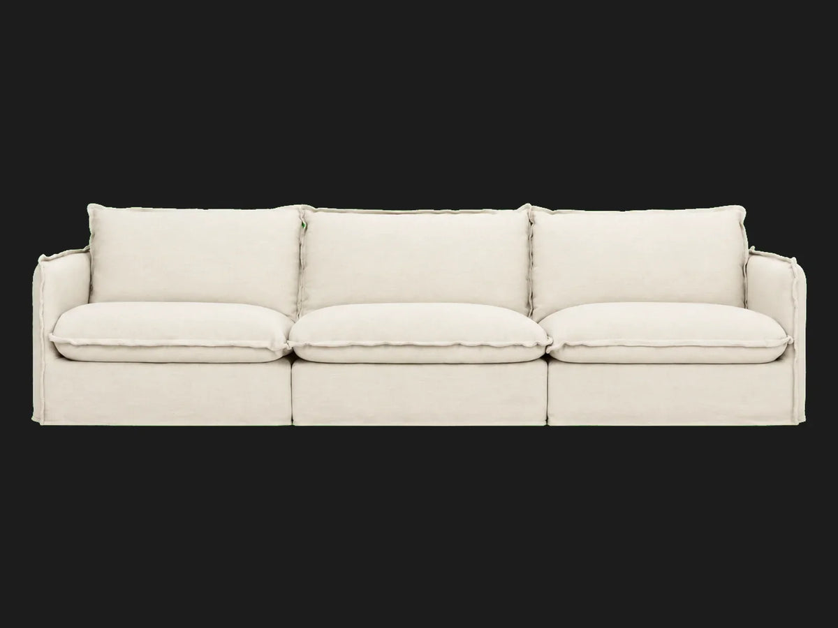 Neva Slipcovered Modular Sectional Sofa — Italian Brushed Wool Vanilla