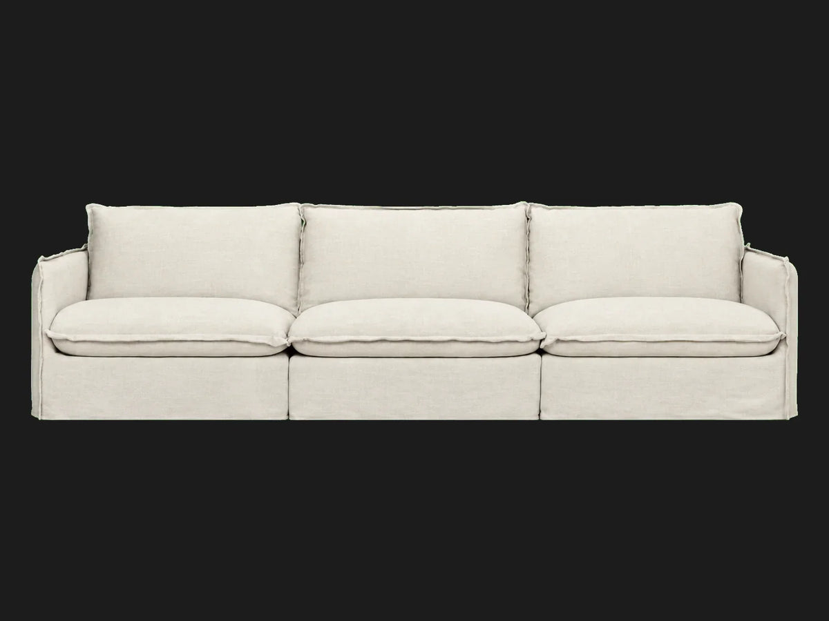 Neva Slipcovered Modular Sectional Sofa — Performance Linen Weave Flour