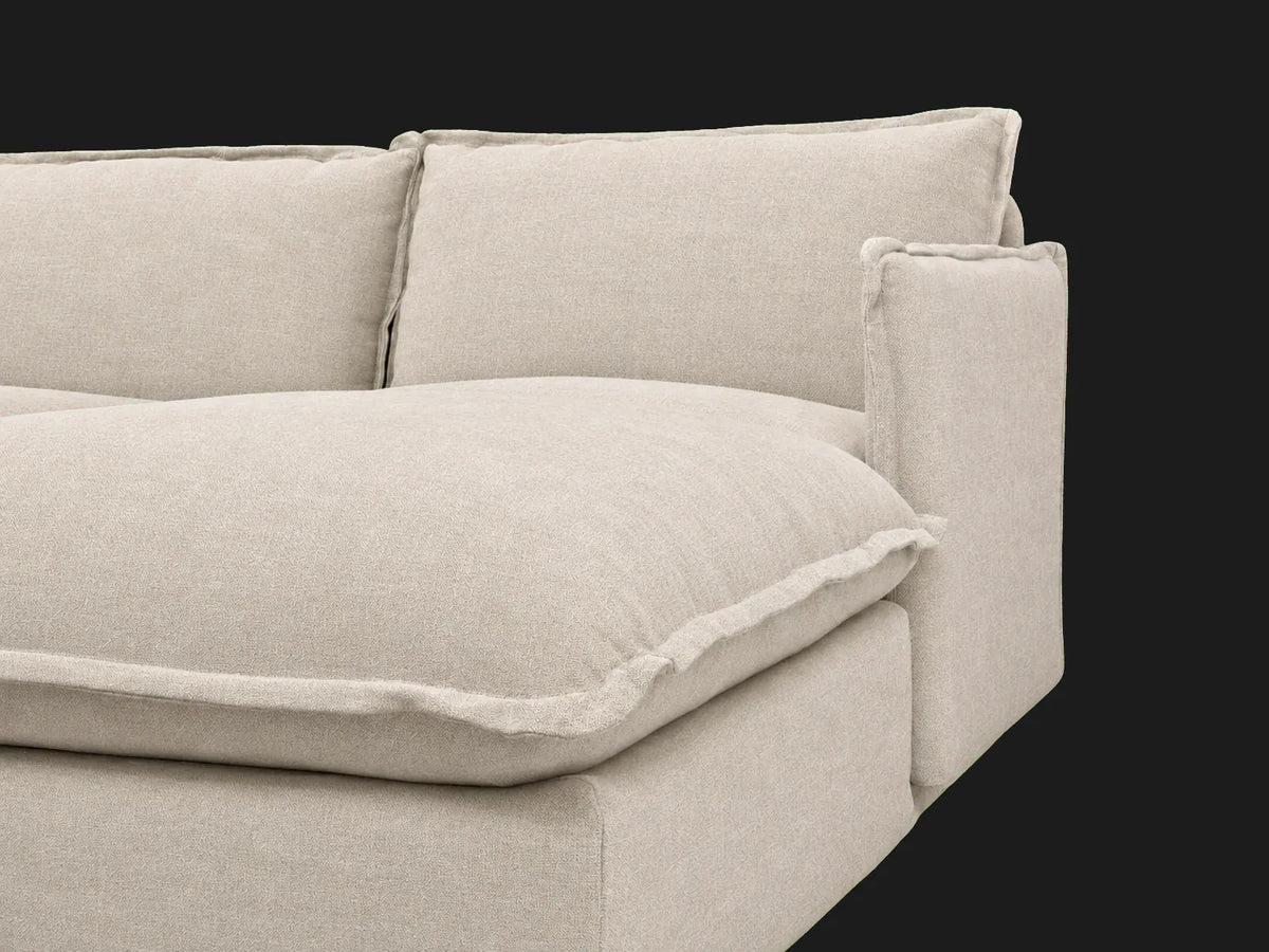 Performance Linen Weave Beige — close detail