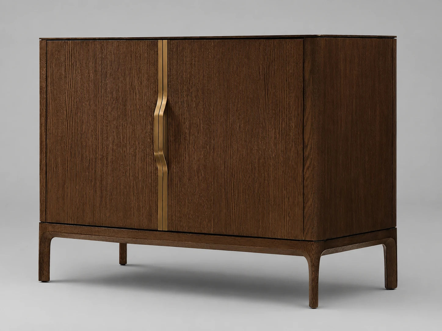 2-Door Oak Sideboard II, 45-degree view