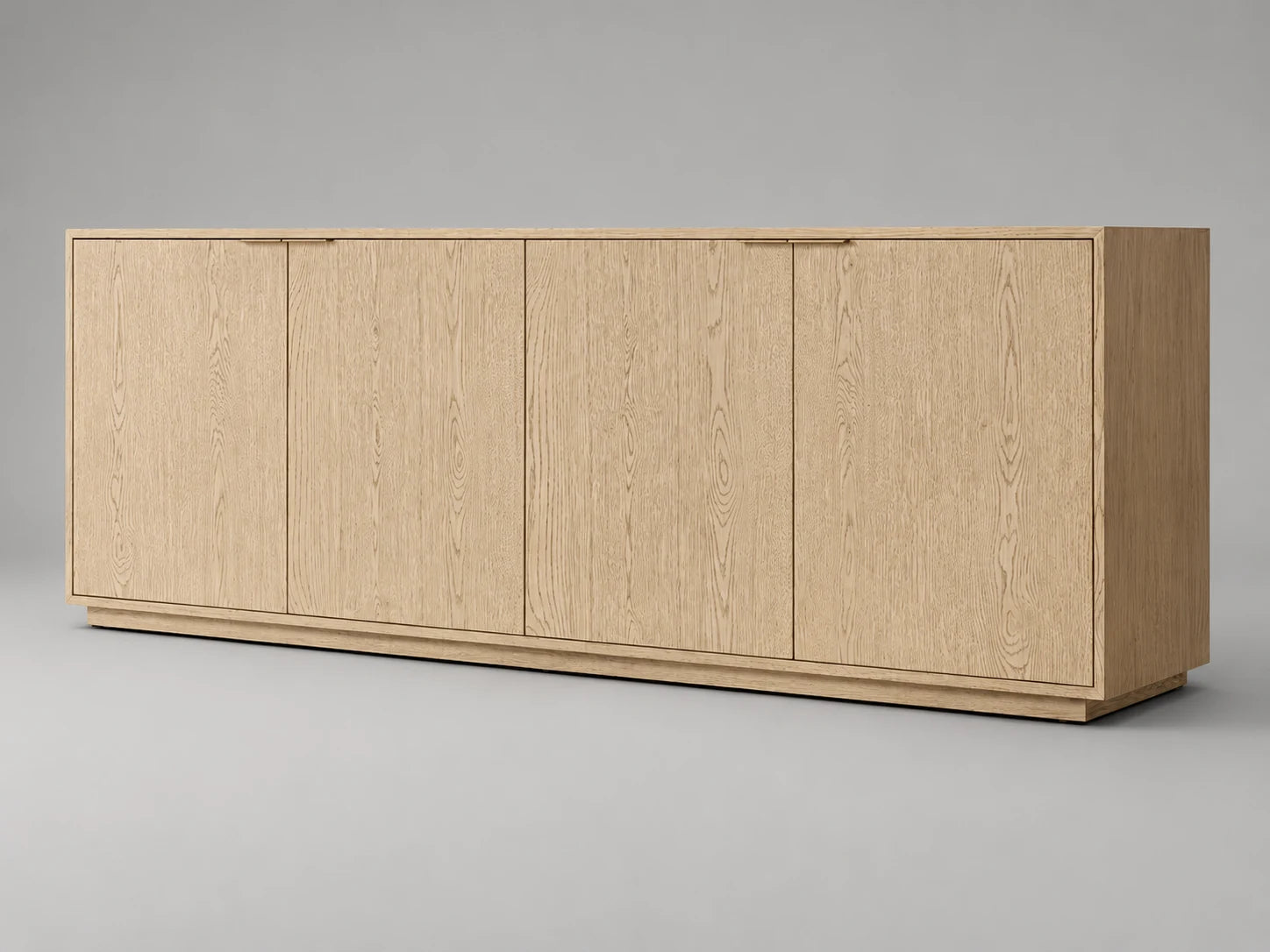 4-Door Oak Sideboard II, 45-degree view