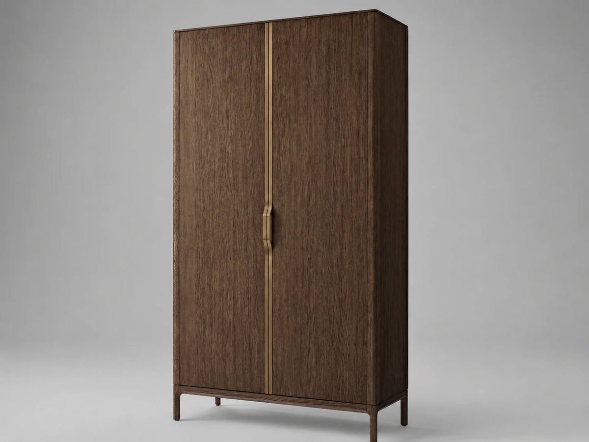 Oak Storage Cabinet II, 45-degree view