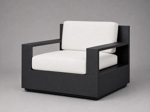 Outdoor Lounge Chair, Black Aluminum Frame, Performance Fabric