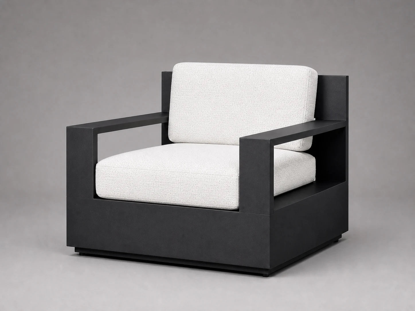 outdoor-lounge-chair-black-aluminum-frame-performance-fabric #Fabric & Color_Performance Woven Chenille Lace