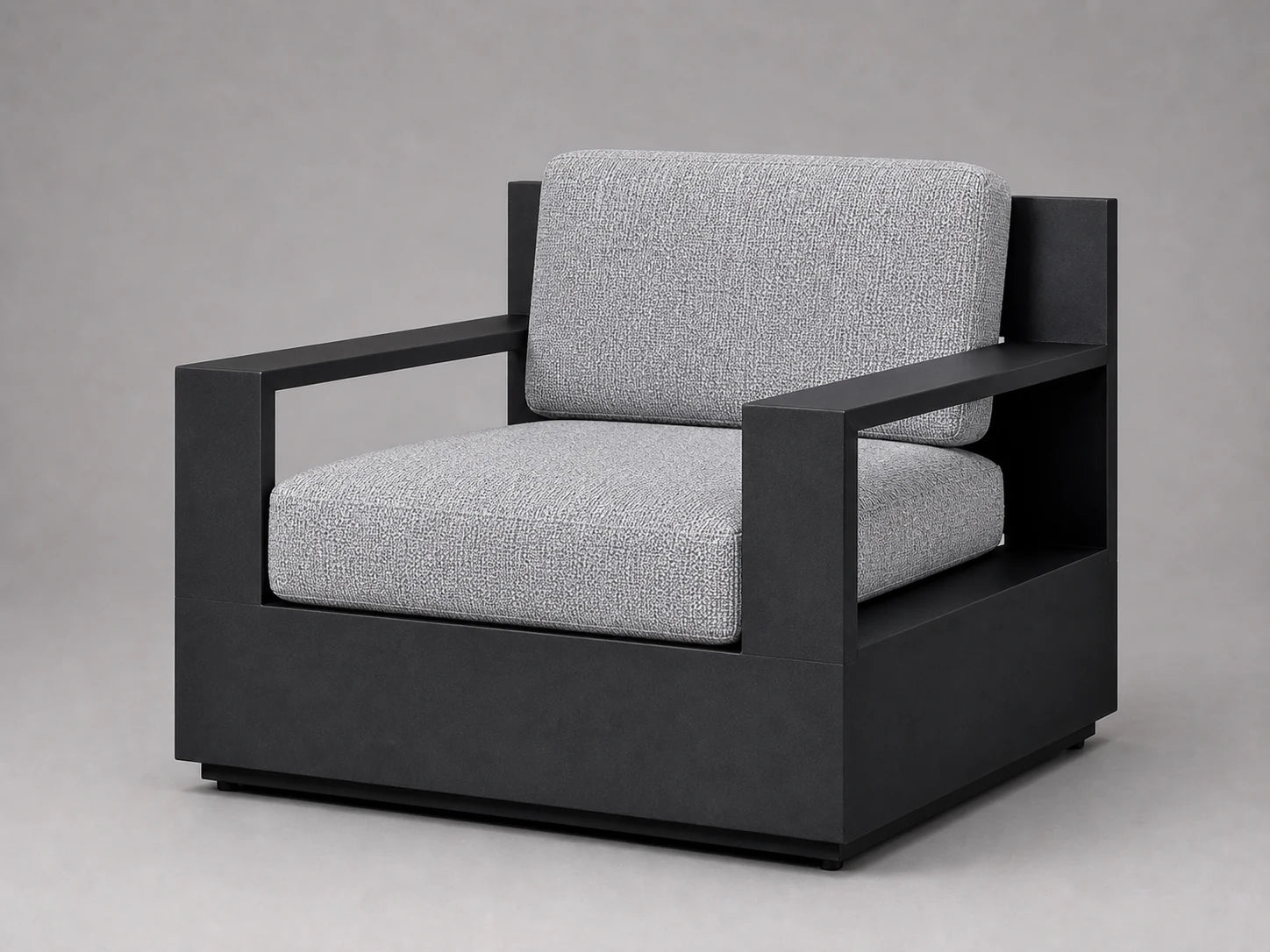 outdoor-lounge-chair-black-aluminum-frame-performance-fabric #Fabric & Color_Performance Woven Chenille Rain