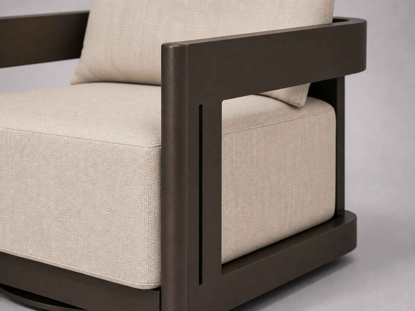 Outdoor Swivel Chair, Aluminum Frame, Performance Fabric
