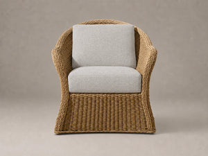 Outdoor Swivel Chair, Woven Frame, Performance Fabric