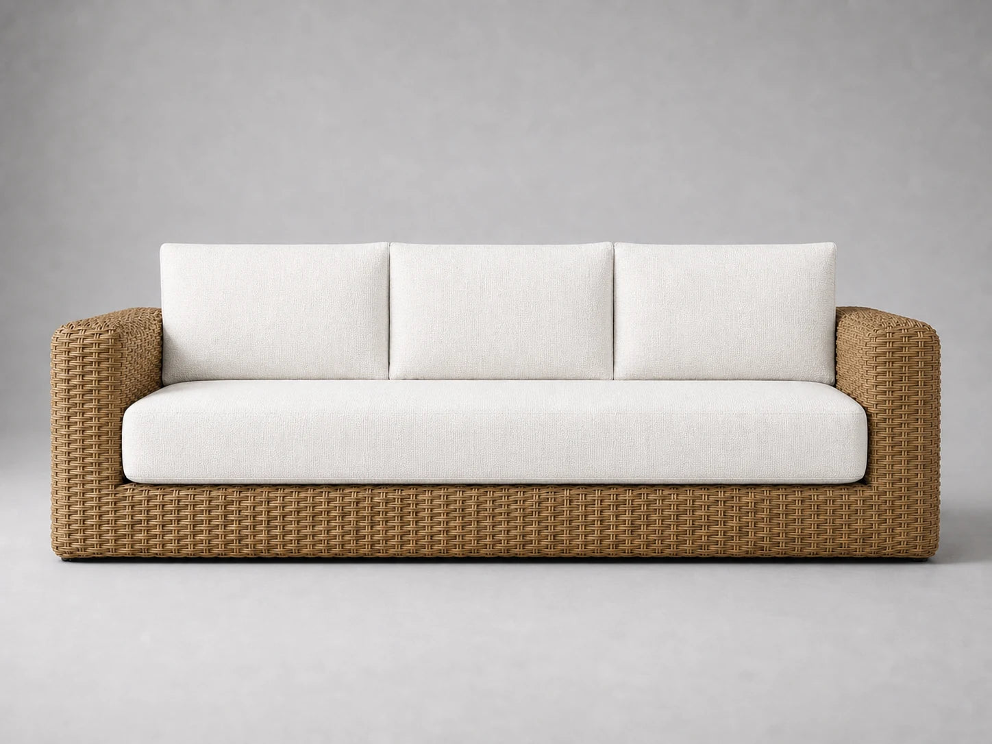 outdoor-three-seat-sofa-rattan-frame-performance-fabric #Fabric & Color_Performance Woven Chenille Lace