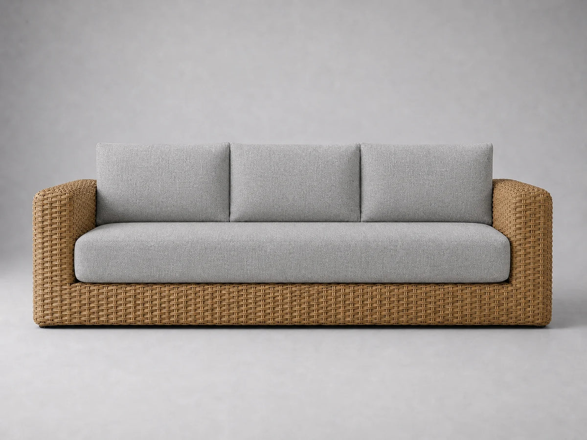 outdoor-three-seat-sofa-rattan-frame-performance-fabric #Fabric & Color_Performance Woven Chenille Steel