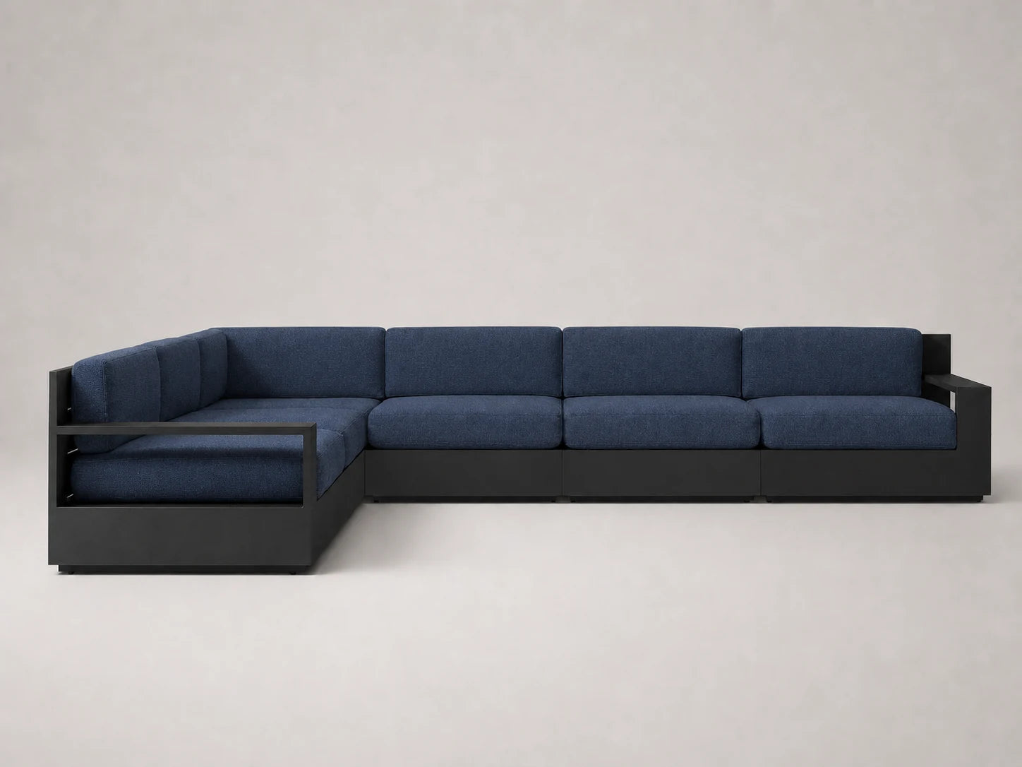 outdoor-modular-l-sectional-sofa-aluminum-frame-performance-fabric #Fabric & Color_Performance Linen Weave Bay