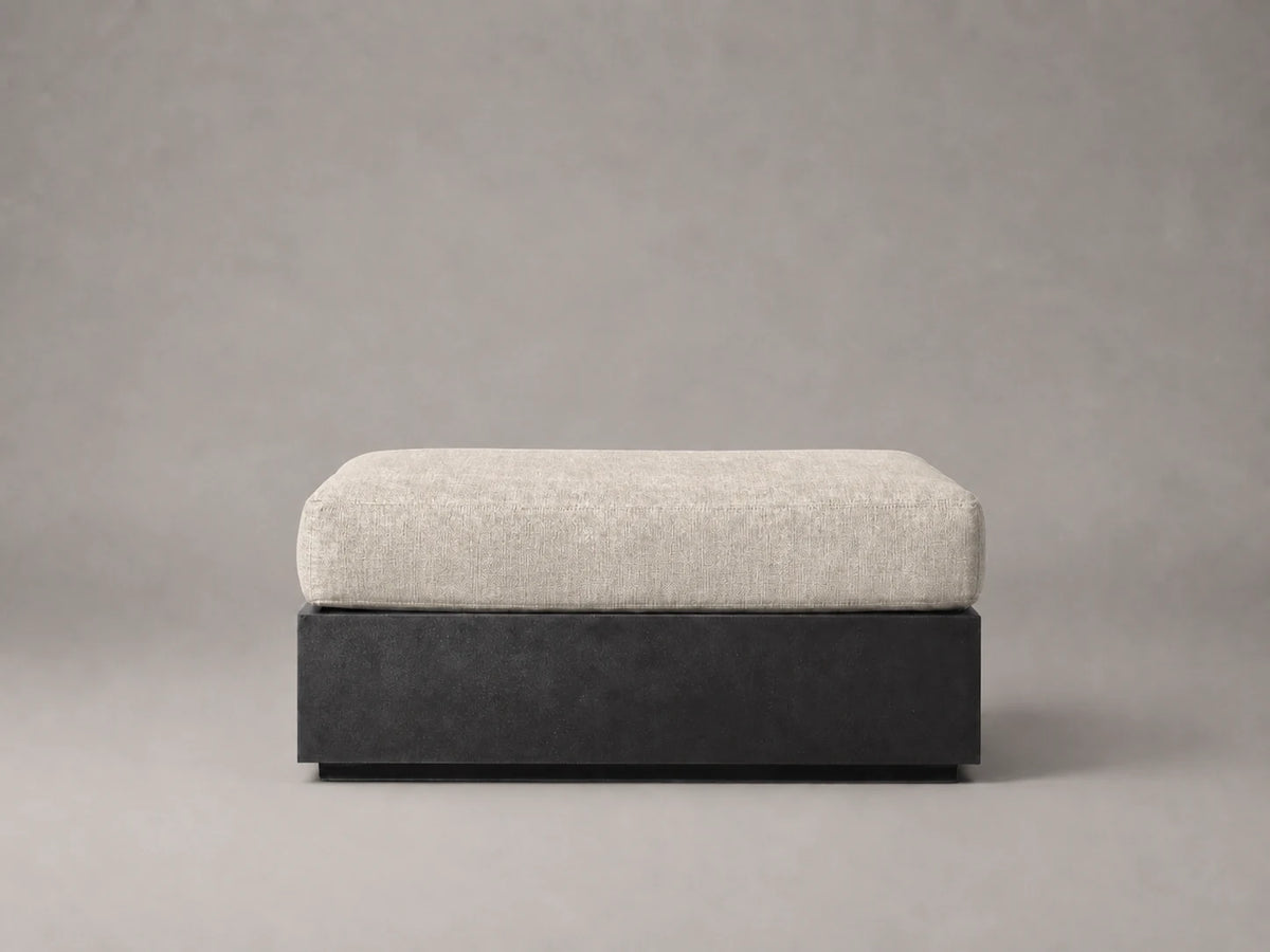 outdoor-ottoman-aluminum-frame-performance-fabric #Fabric & Color_Heritage Belgian Linen Alder
