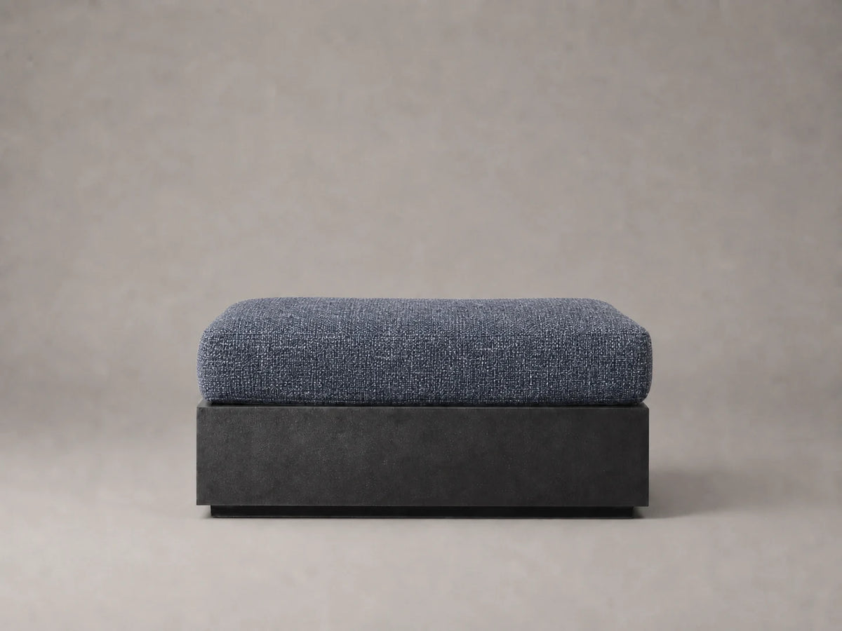 outdoor-ottoman-aluminum-frame-performance-fabric #Fabric & Color_Heritage Belgian Linen Lake