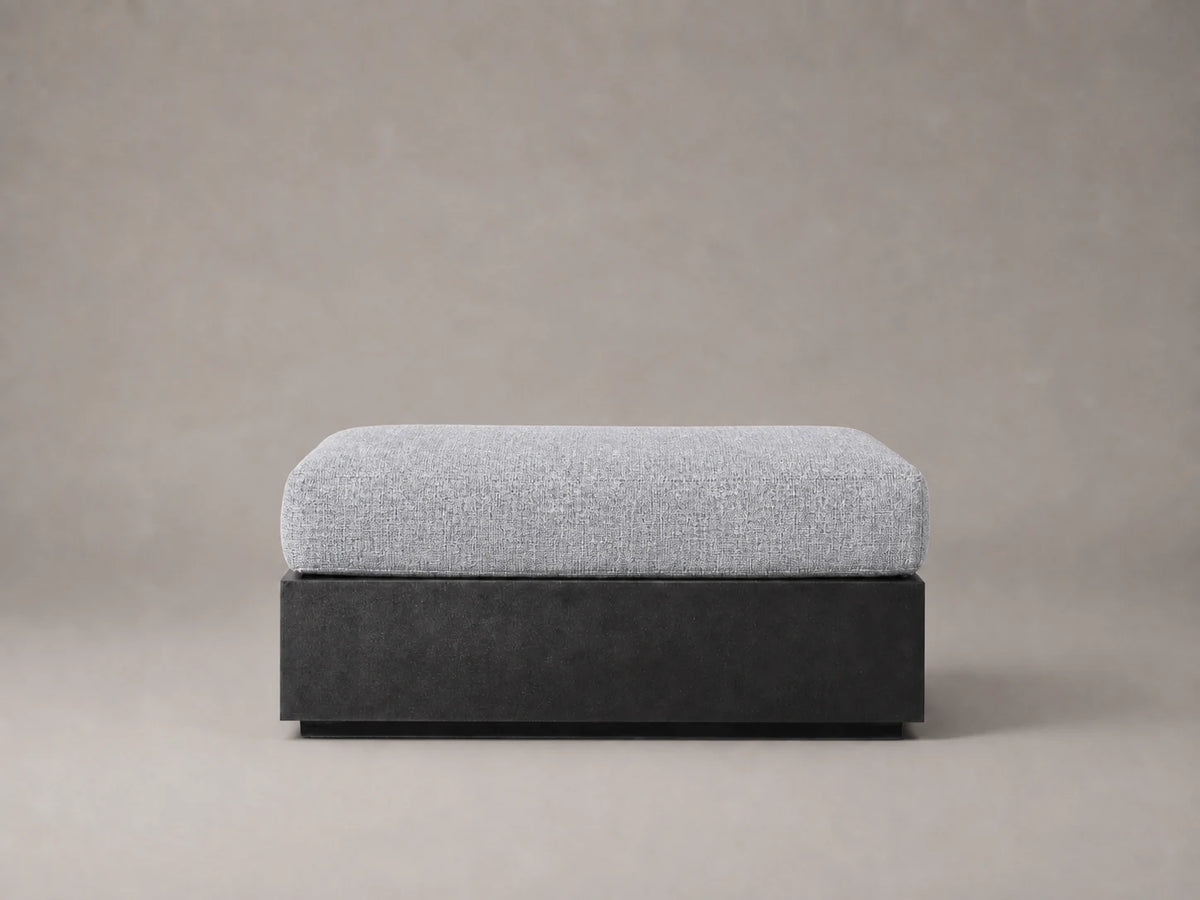 outdoor-ottoman-aluminum-frame-performance-fabric #Fabric & Color_Performance Woven Chenille Rain