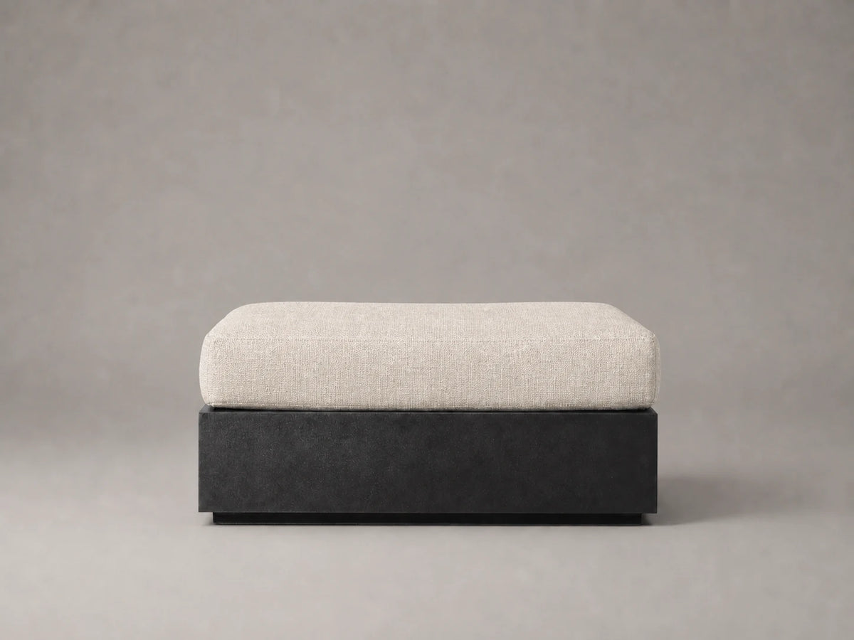 outdoor-ottoman-aluminum-frame-performance-fabric #Fabric & Color_Performance Linen Weave Beige