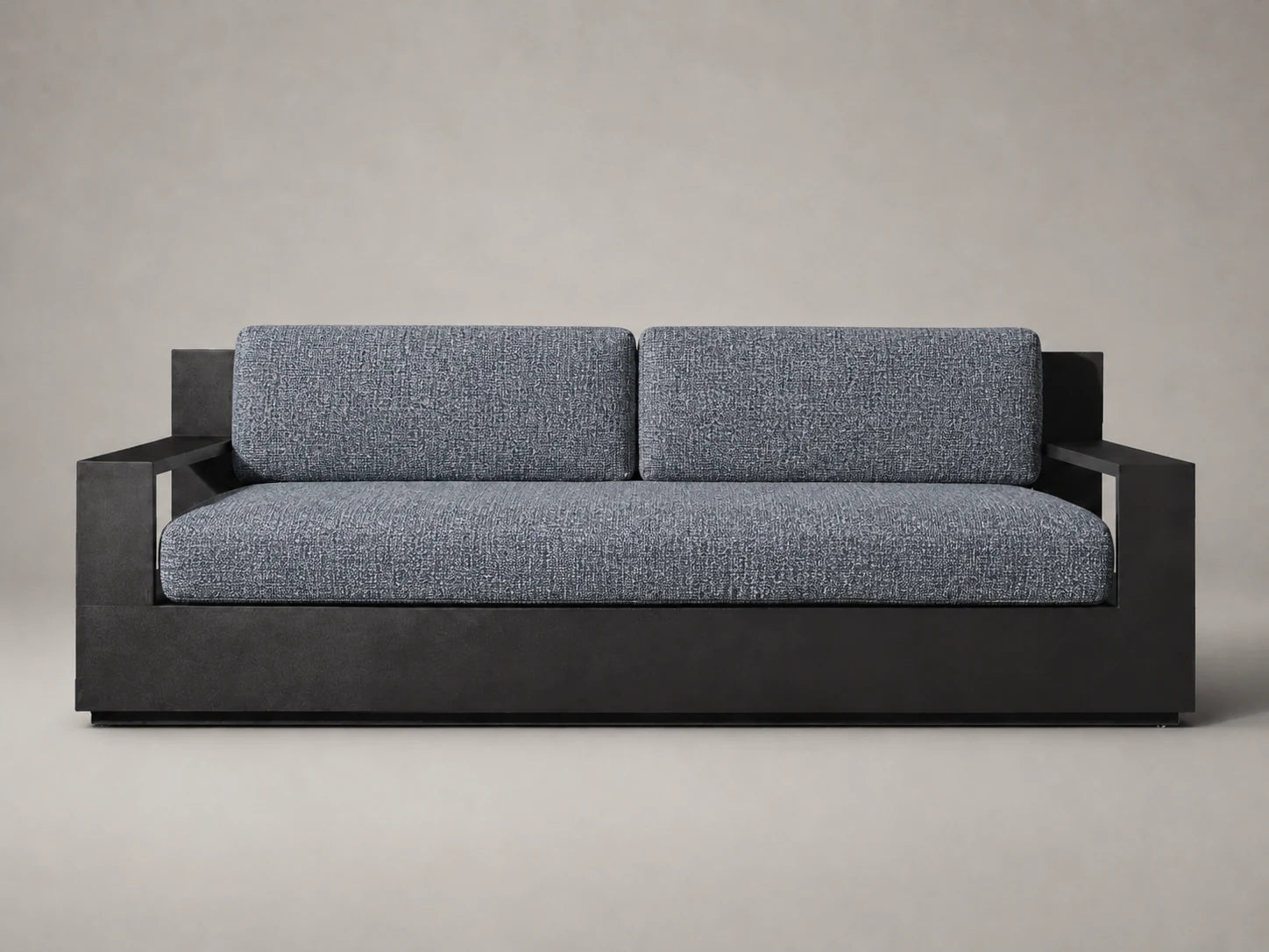 outdoor-two-seat-sofa-aluminum-frame-performance-fabric #Fabric & Color_Heritage Belgian Linen Lake
