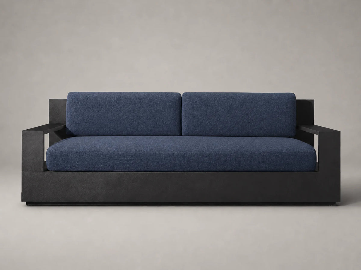 outdoor-two-seat-sofa-aluminum-frame-performance-fabric #Fabric & Color_Performance Linen Weave Bay