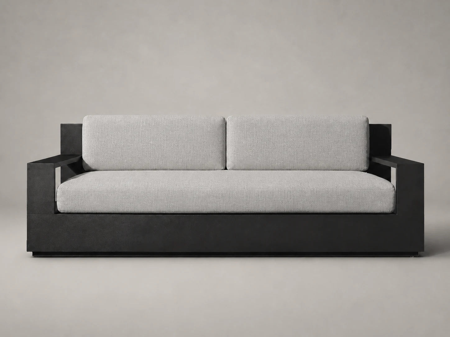 outdoor-two-seat-sofa-aluminum-frame-performance-fabric #Fabric & Color_Performance Linen Weave Cloud