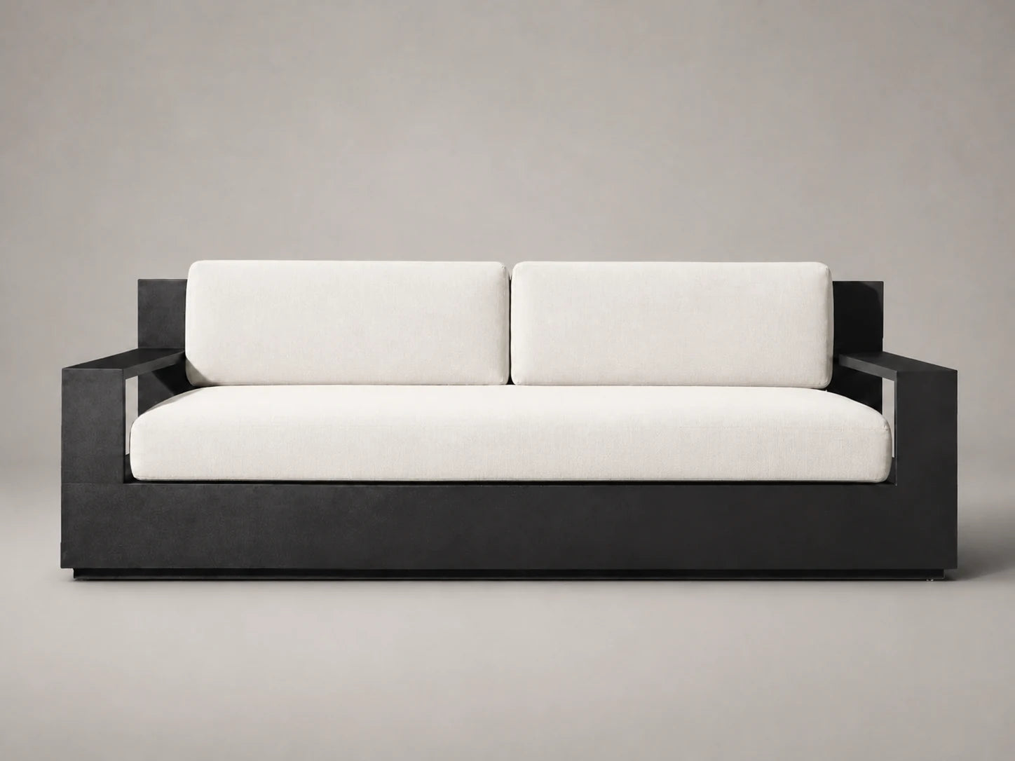 outdoor-two-seat-sofa-aluminum-frame-performance-fabric #Fabric & Color_Performance Linen Weave Flour