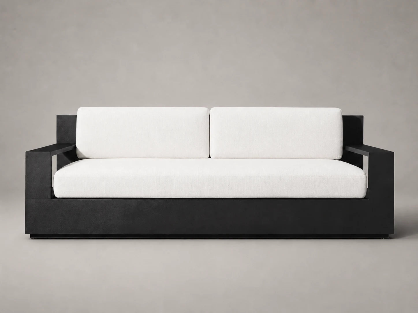 outdoor-two-seat-sofa-aluminum-frame-performance-fabric #Fabric & Color_Performance Linen Weave Pure White
