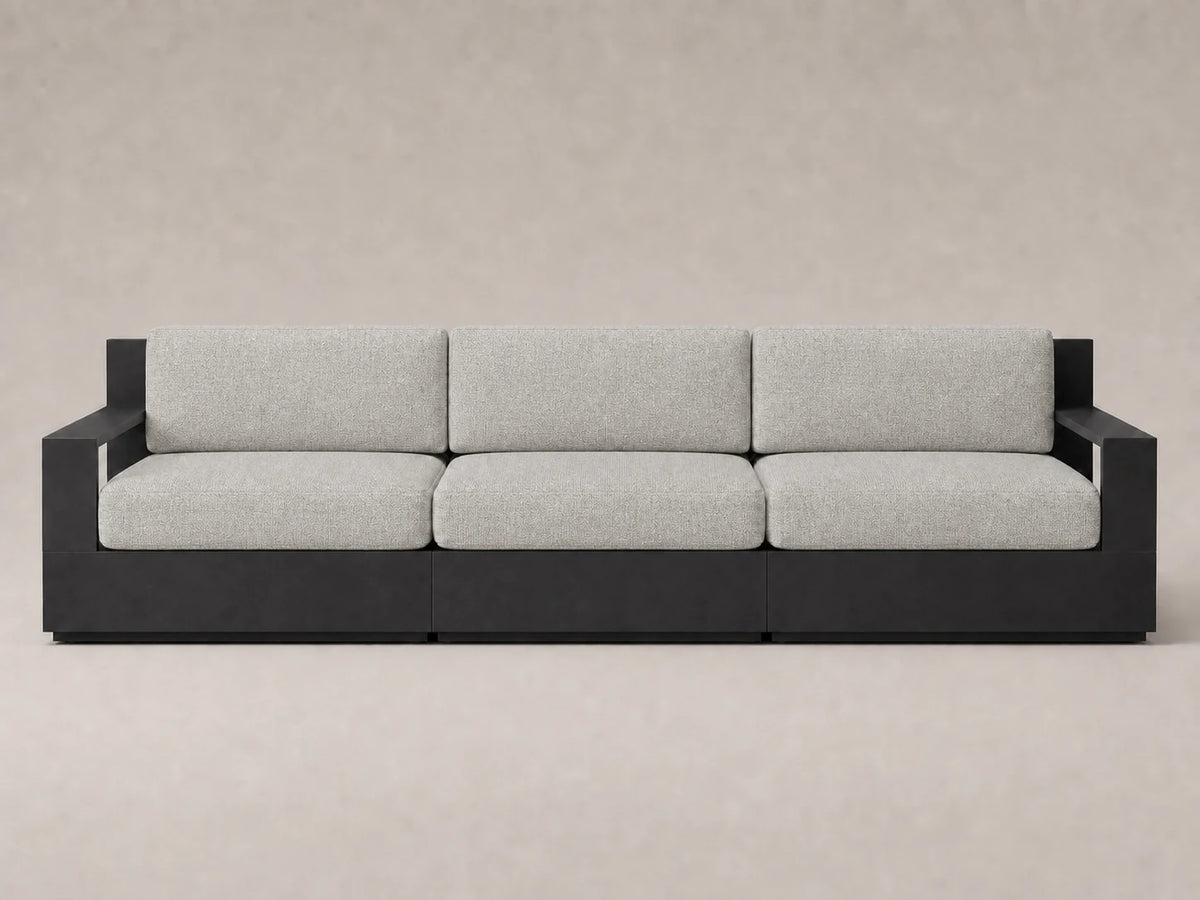 outdoor-modular-three-seat-sofa-aluminum-frame-performance-fabric #Fabric & Color_Heritage Belgian Linen Agate