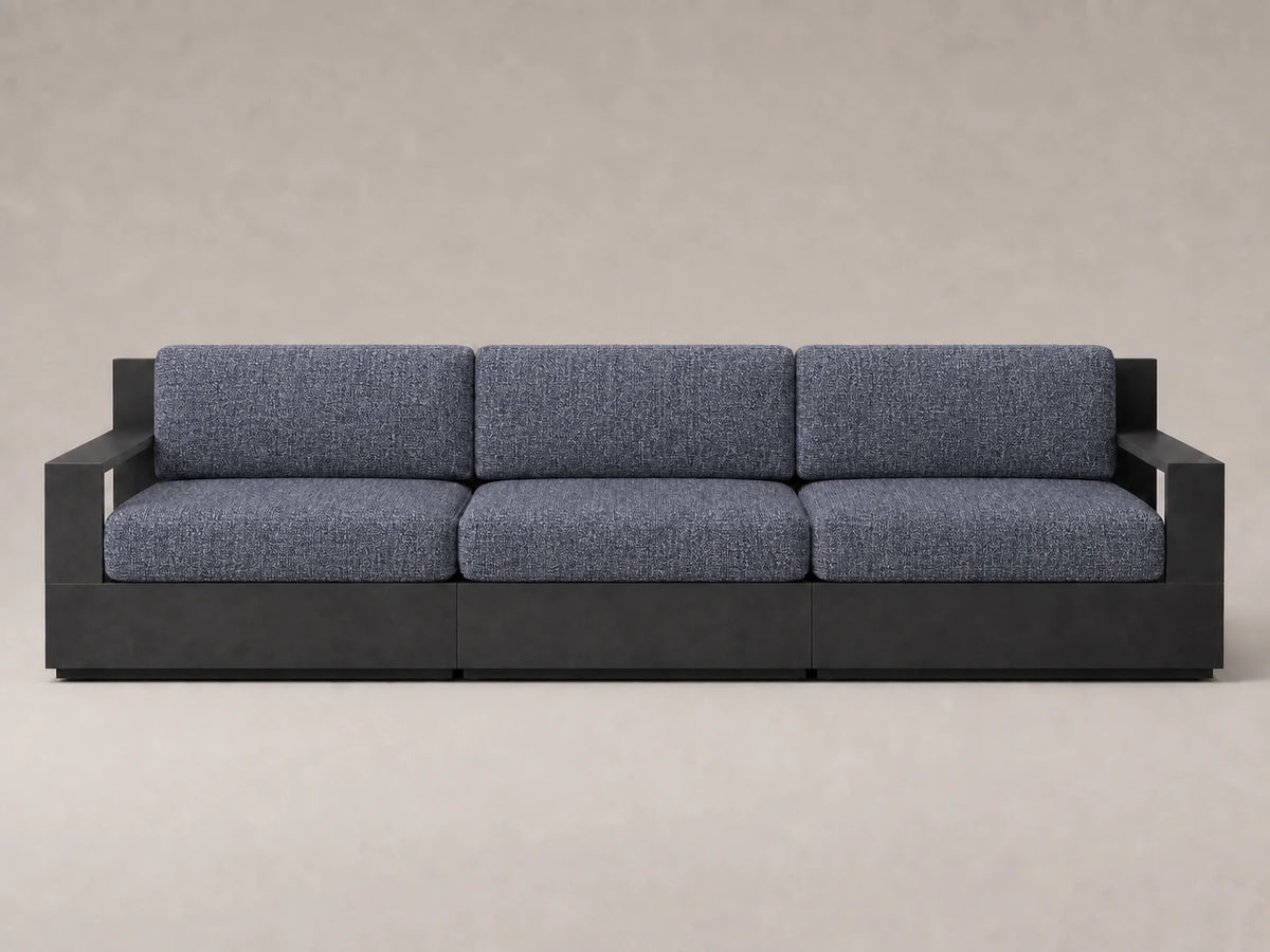 outdoor-modular-three-seat-sofa-aluminum-frame-performance-fabric #Fabric & Color_Heritage Belgian Linen Lake