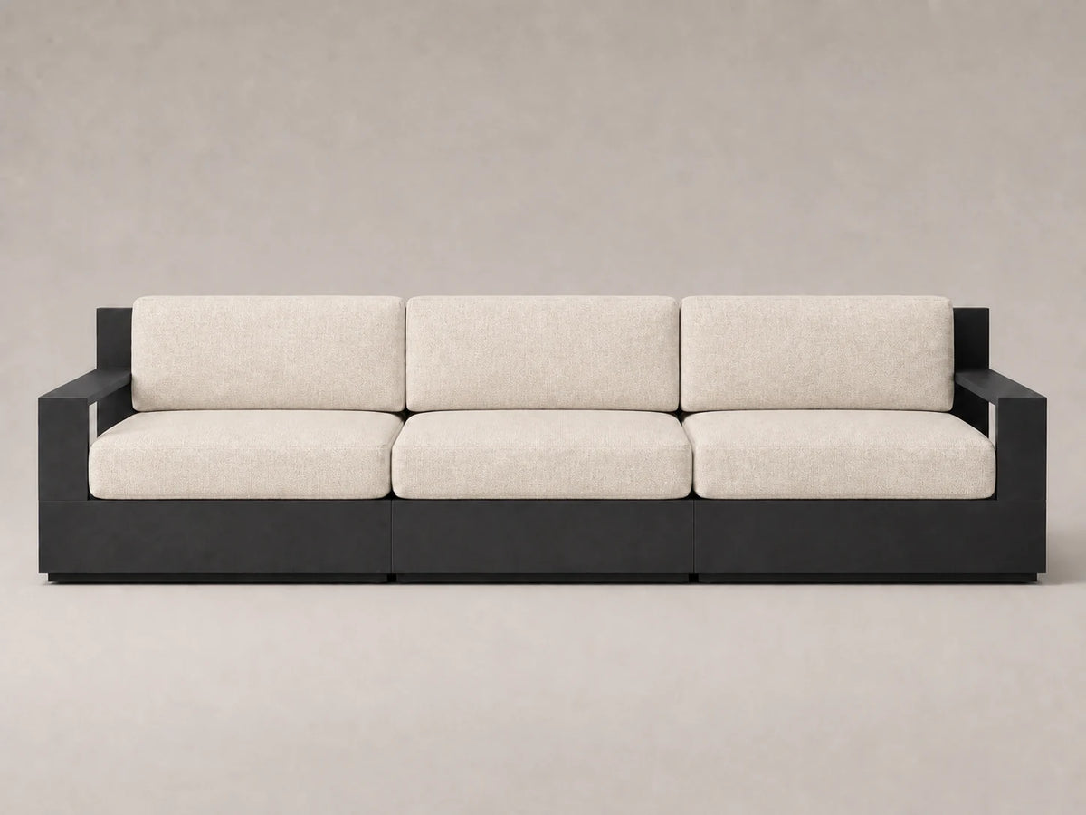 outdoor-modular-three-seat-sofa-aluminum-frame-performance-fabric #Fabric & Color_Performance Woven Chenille Desert