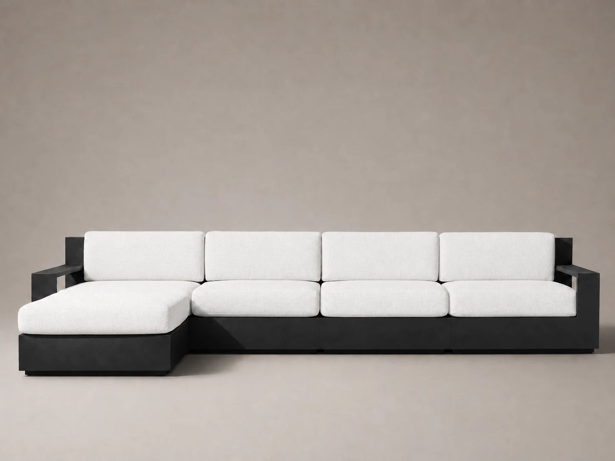 outdoor-modular-chaise-sofa-aluminum-frame-performance-fabric #Fabric & Color_Performance Woven Chenille Lace