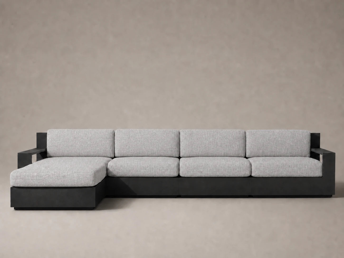 outdoor-modular-chaise-sofa-aluminum-frame-performance-fabric #Fabric & Color_Performance Woven Chenille Rain
