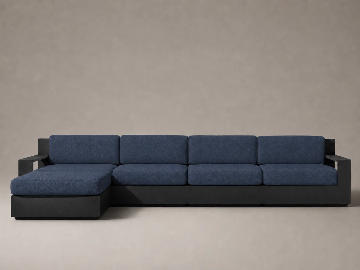 outdoor-modular-chaise-sofa-aluminum-frame-performance-fabric #Fabric & Color_Performance Linen Weave Bay