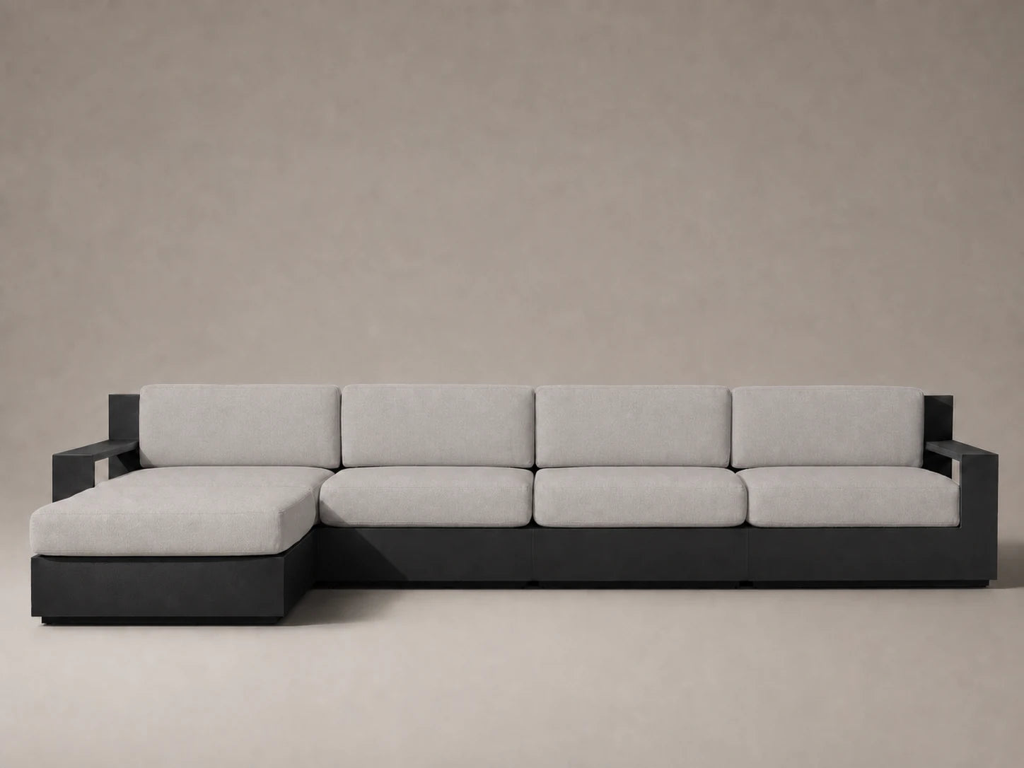 outdoor-modular-chaise-sofa-aluminum-frame-performance-fabric #Fabric & Color_Performance Linen Weave Cloud