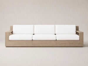 Outdoor Three-Seat Sofa, Teak Frame, Performance Fabric