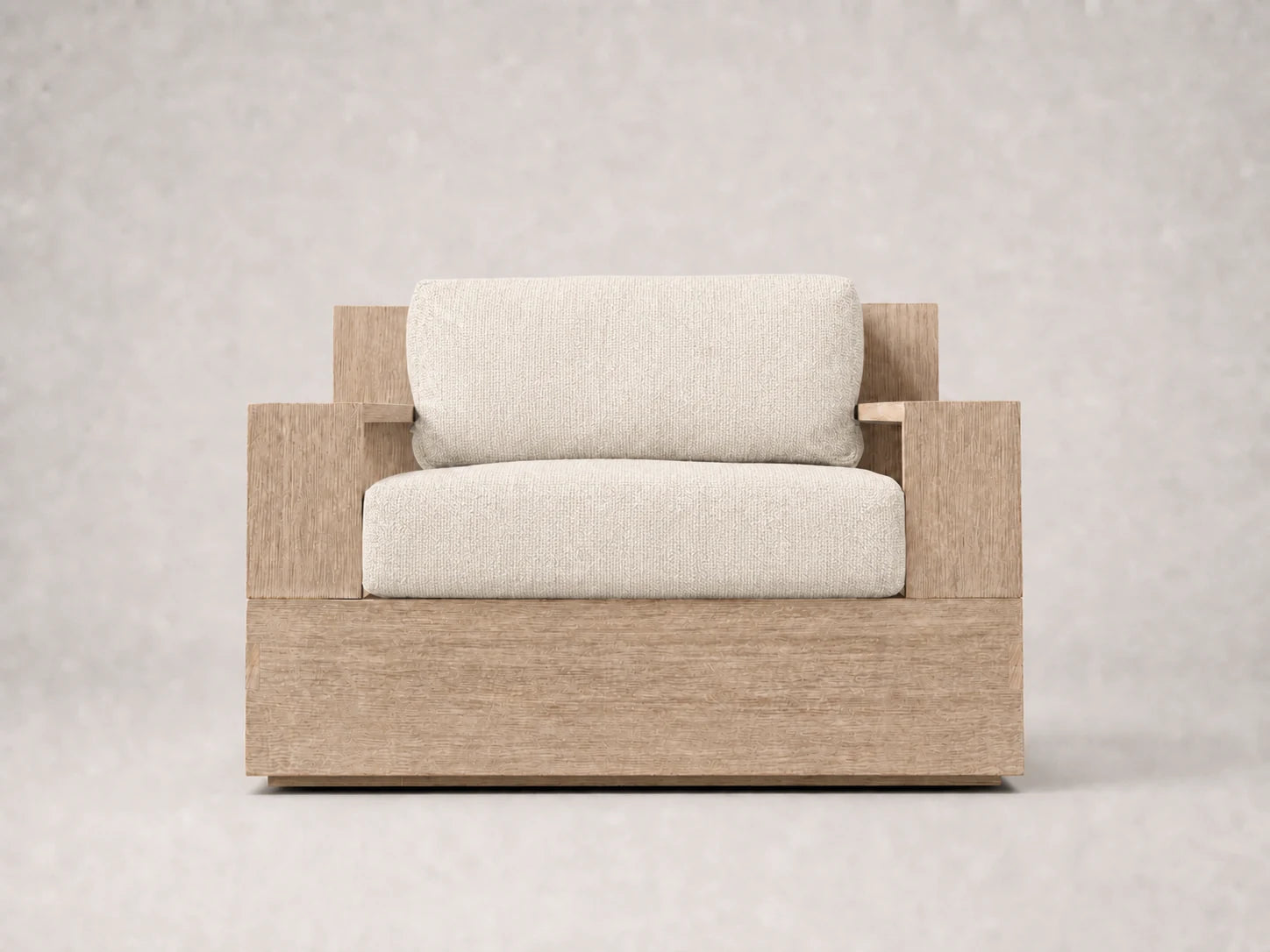 outdoor-lounge-chair-teak-frame-performance-fabric #Fabric & Color_Heritage Belgian Linen Alder
