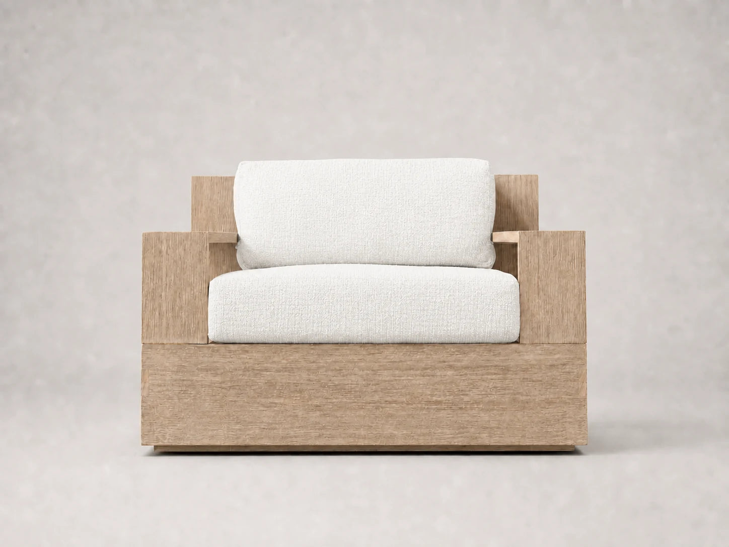 outdoor-lounge-chair-teak-frame-performance-fabric #Fabric & Color_Heritage Belgian Linen Egret