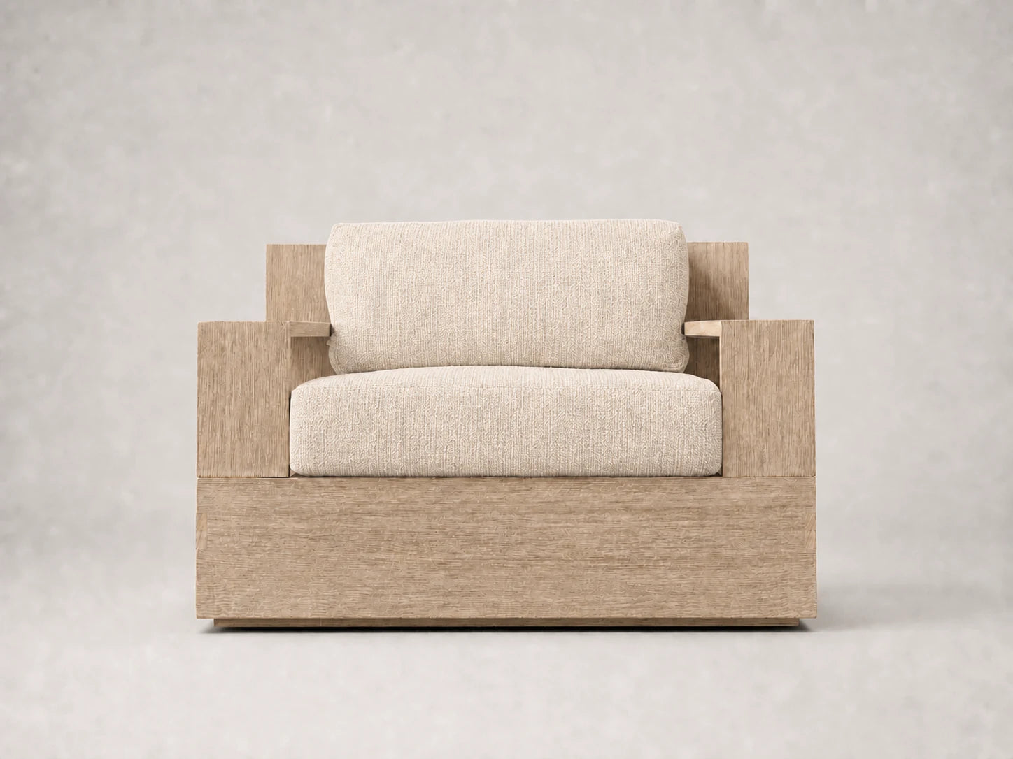 outdoor-lounge-chair-teak-frame-performance-fabric #Fabric & Color_Performance Woven Chenille Desert