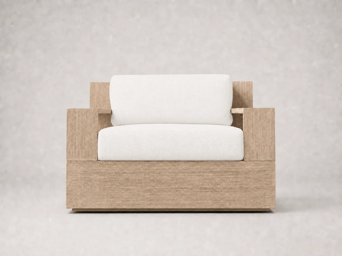 outdoor-lounge-chair-teak-frame-performance-fabric #Fabric & Color_Performance Woven Chenille Lace