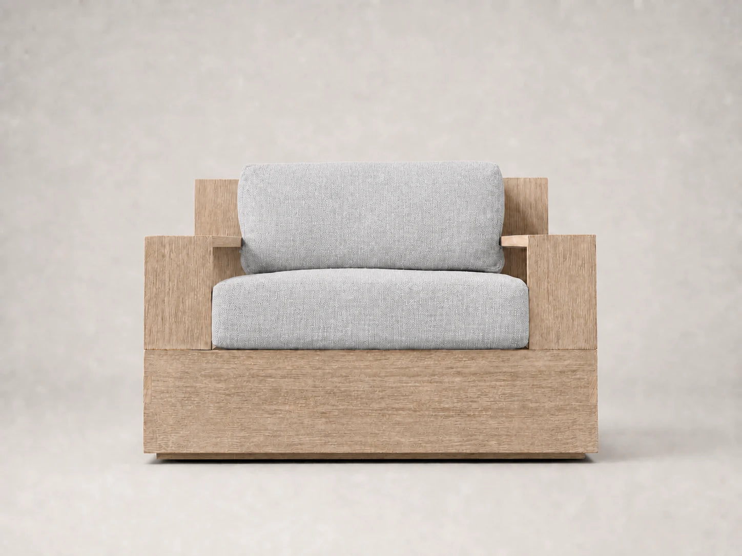 outdoor-lounge-chair-teak-frame-performance-fabric #Fabric & Color_Performance Woven Chenille Rain