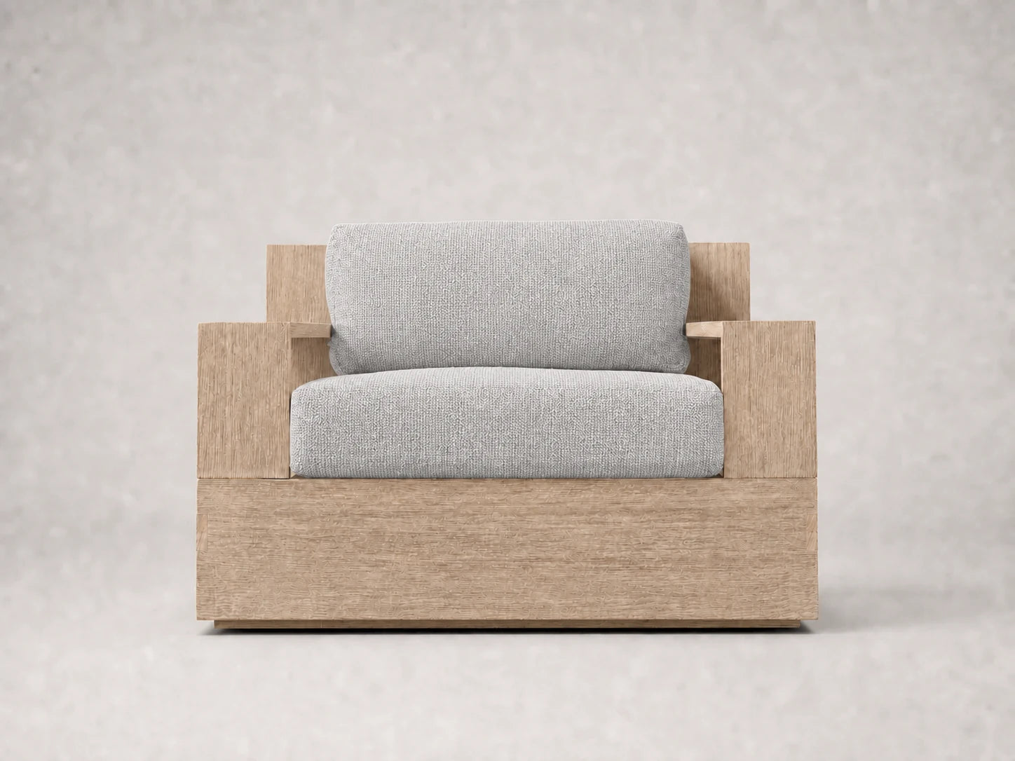 outdoor-lounge-chair-teak-frame-performance-fabric #Fabric & Color_Performance Woven Chenille Steel