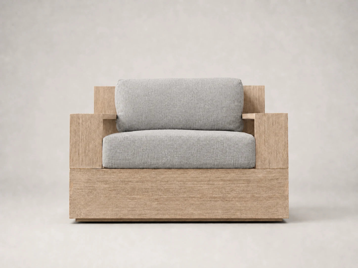 outdoor-lounge-chair-teak-frame-performance-fabric #Fabric & Color_Performance Linen Weave Cloud