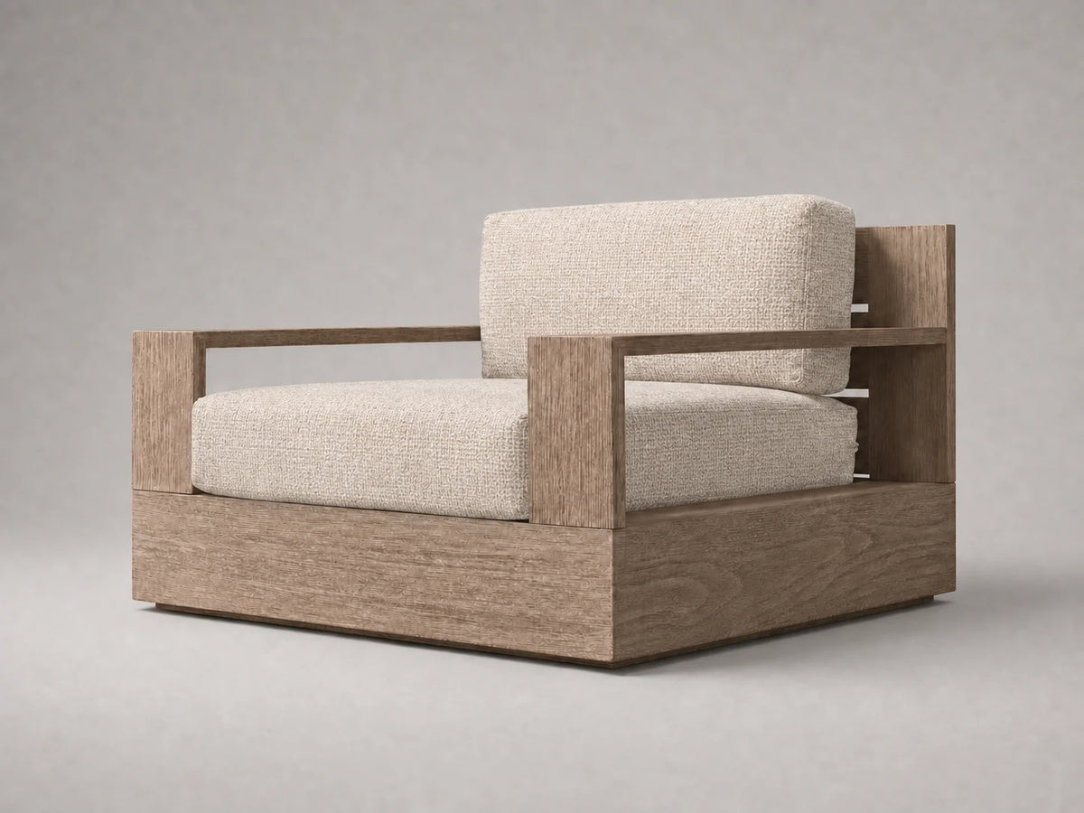 outdoor-swivel-chair-teak-frame-performance-fabric #Fabric & Color_Performance Woven Chenille Desert