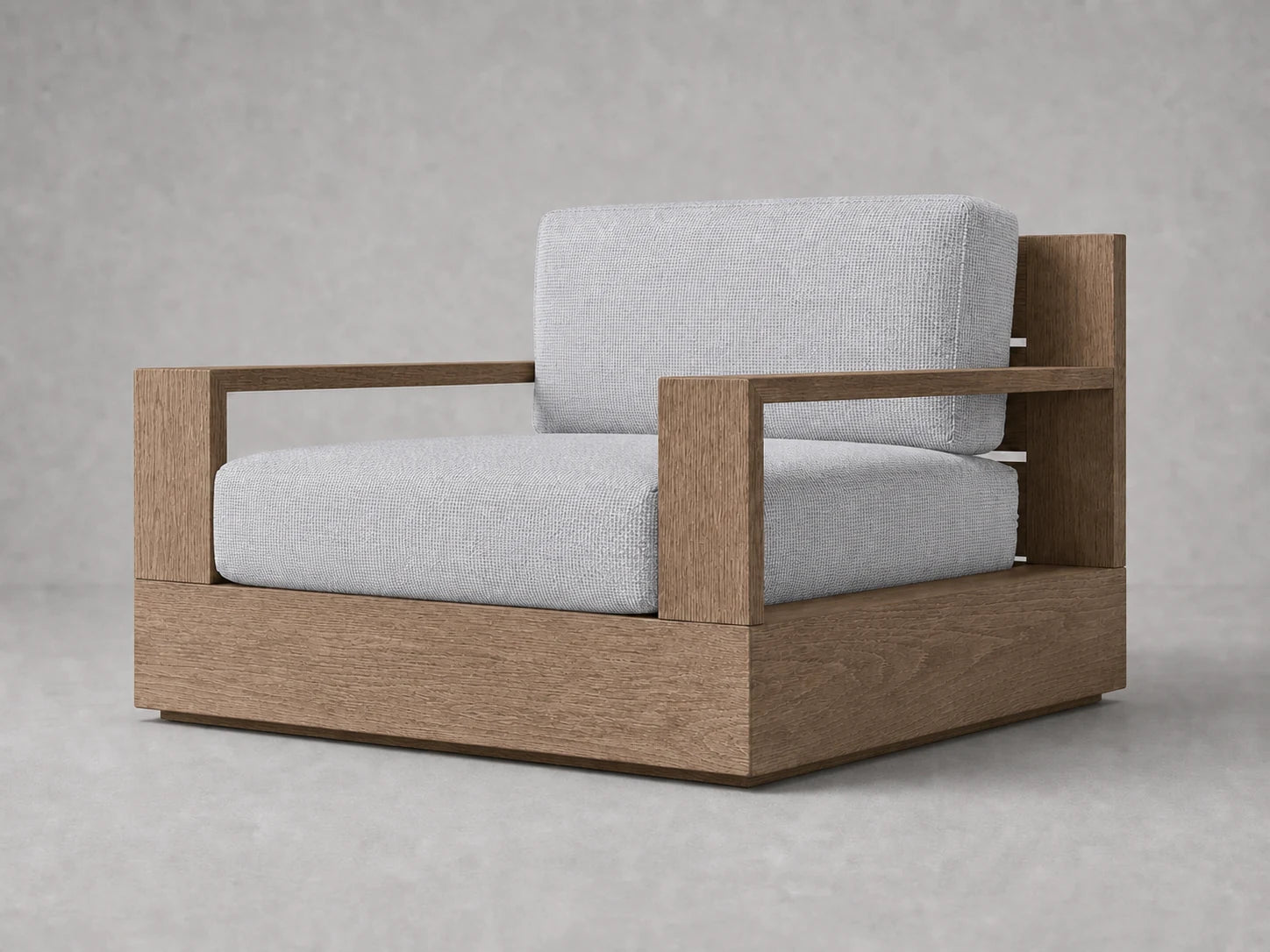 outdoor-swivel-chair-teak-frame-performance-fabric #Fabric & Color_Performance Woven Chenille Rain